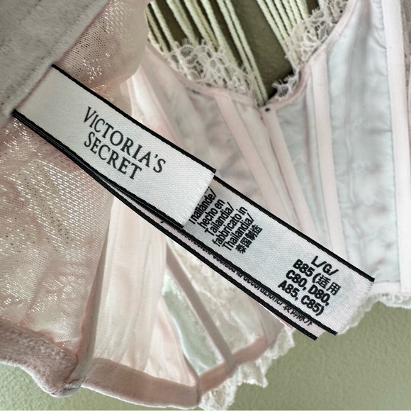 Victoria’s Secret DREAM ANGELS pink eyelash lace Corset Bustier Top EUC large C - Picture 10 of 12